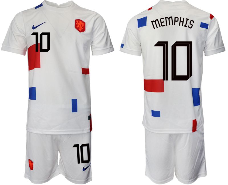 Men 2022 World Cup National Team Netherlands away white #10 Soccer Jersey->netherlands(holland) jersey->Soccer Country Jersey